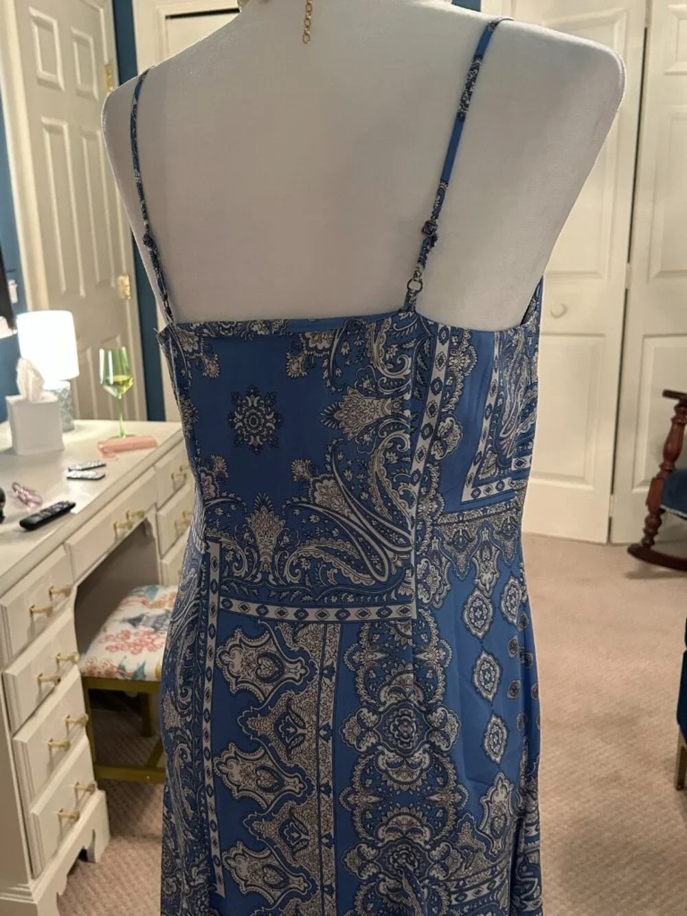 Silky Blue Maxi Dress - Picture 4 of 5